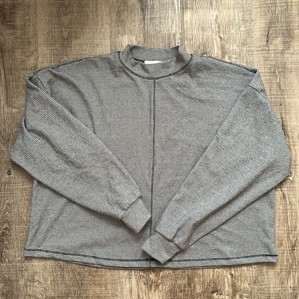 Gray urban Romantics, long sleeve top, super soft hand, washed only